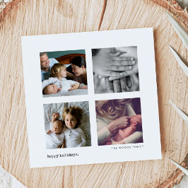 ミニマモダンリスト4フォトコラージクリスマス シーズンカード