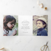 ミニマモダンリスト4フォトファミリーパーソナライズされた 三つ折りカード (内部)