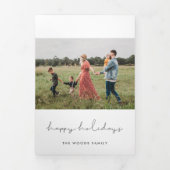 ミニマモダンリスト4フォトファミリーパーソナライズされた 三つ折りカード (カバー)