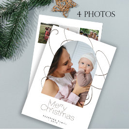 ミニマモダンリスト4写真クリスマス シーズンカード