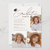 ミニマモダンリスト4写真卒業パーティー 招待状 (正面)