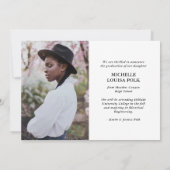 ミニマモダンリスト4写真卒業 案内状 (裏面)