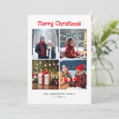ミニマモダンリスト4枚の写真コラージュのクリスマス シーズンカード (スタンド正面)