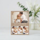 ミニマモダンリスト4枚の写真Kraft日付を保存 ポストカード (スタンド正面)