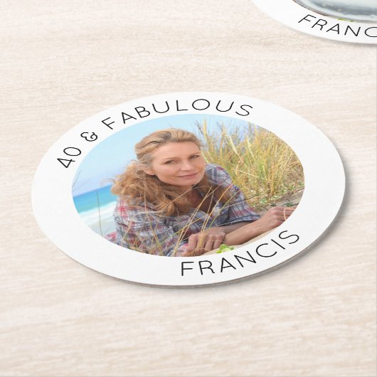 ミニマモダンリスト40と素晴らしい写真 ラウンドペーパーコースター (アングル)