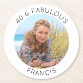 ミニマモダンリスト40と素晴らしい写真 ラウンドペーパーコースター (正面)