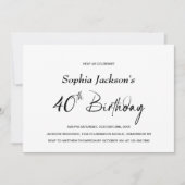 ミニマモダンリスト40th誕生日パーティー 招待状 (正面)