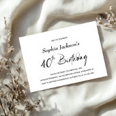 ミニマモダンリスト40th誕生日パーティー 招待状