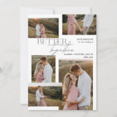 ミニマモダンリスト5フォトタイポグラフィ結婚ズ セーブザデート (正面)