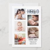 ミニマモダンリスト5フォトベビー誕生 案内状 (正面)