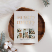 ミニマモダンリスト5写真クリスマス 箔シーズンカード