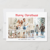 ミニマモダンリスト5枚の写真コラージクリスマス シーズンカード (正面)