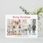ミニマモダンリスト5枚の写真コラージクリスマス シーズンカード (スタンド正面)