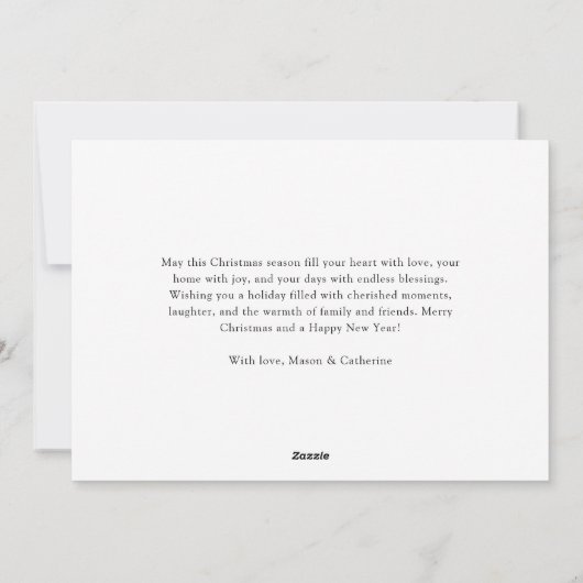 ミニマモダンリスト5枚の写真コラージクリスマス シーズンカード (裏面)