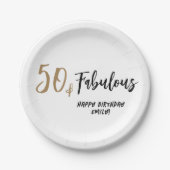 ミニマモダンリスト50と素晴らしい50誕生日 ペーパープレート (正面)