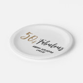 ミニマモダンリスト50と素晴らしい50誕生日 ペーパープレート (アングル)