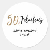 ミニマモダンリスト50と素晴らしい50誕生日 ラウンドシール (正面)