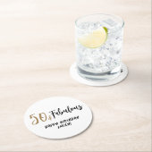 ミニマモダンリスト50と素晴らしい50誕生日 ラウンドペーパーコースター (インサイチュ)