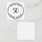 ミニマモダンリスト50誕生日 スクエア名刺 (正面/裏面)