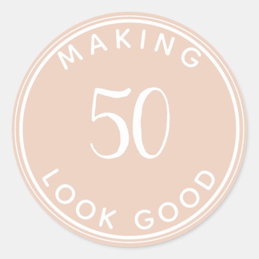 ミニマモダンリスト50誕生日 ラウンドシール (正面)