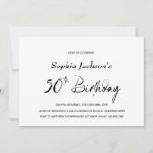 ミニマモダンリスト50th誕生日パーティー 招待状 (正面)