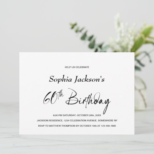 ミニマモダンリスト60th誕生日パーティー 招待状 (スタンド正面)