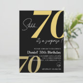 ミニマモダンリスト70番目の誕生日招待状 招待状 (スタンド正面)