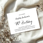 ミニマモダンリスト70th誕生日パーティー 招待状<br><div class="desc">招待状70歳の誕生日パーティーの招待モダンで、あなたの友人や愛する人々を招待。この招待テンプレートのカスタマイズ可能な文字領域を使用すると、日付、時刻、会場、RSVP情報など、特別な誕生祝いに必要なすべての詳細を簡単に含めることができます。さまざまな紙タイプとコーナースタイルがユニーク招待状で利用でき、デジタル形式を好んでダウンロードすもしるオプションも用意されている。</div>