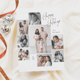 ミニマモダンリスト8フォトコラージクリスマス シーズンカード