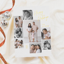 ミニマモダンリスト9フォトコラージクリスマス 箔シーズンカード