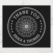 ミニマモダンリスト、お花をありがとうきらめく スパークリングワインラベル (シングルラベル)