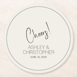 ミニマモダンリスト・アラバスタ結婚ー ラウンドペーパーコースター