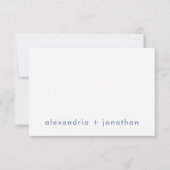 ミニマモダンリスト・カップルありがとうダスティブルー ノートカード (正面)