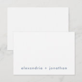 ミニマモダンリスト・カップルありがとうダスティブルー ノートカード (正面/裏面)