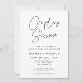ミニマモダンリスト・カップルのシャワー 招待状 (正面)
