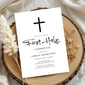ミニマモダンリスト・クロス・ファースト・コミュニオン 招待状