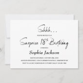 ミニマモダンリスト・サプライズ18th誕生日パーティー 招待状 (正面)