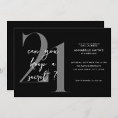 ミニマモダンリスト・サプライズ21歳の誕生日 招待状 (正面/裏面)