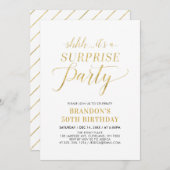 ミニマモダンリスト・サプライズ50th誕生日パーティー 招待状 (正面/裏面)