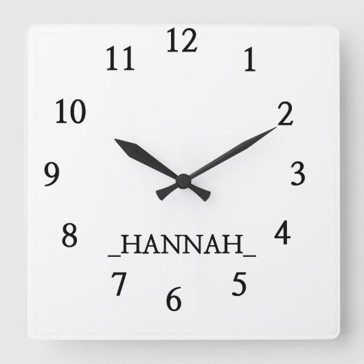 ミニマモダンリスト スクエア壁時計 (正面)