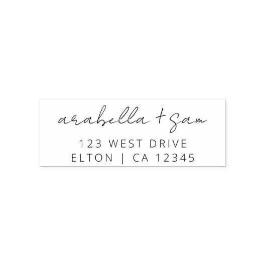 ミニマモダンリスト |スクエレガントリプ結婚トのアドレス セルフインキングスタンプ (デザイン)