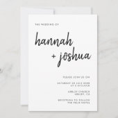 ミニマモダンリスト |スクスタイリッシュリッシンプルプ結婚 招待状 (正面)