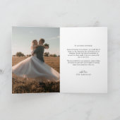 ミニマモダンリスト·スクリプ結婚ト·ハートの写真 サンキューカード (内部)