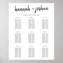 ミニマモダンリスト |スタイリッシュの結婚座席表 ポスター