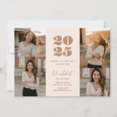 ミニマモダンリスト・ソアリング卒業 |カプチーノの写真 招待状 (正面)