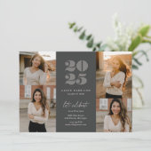 ミニマモダンリスト・ソアリング卒業 |木炭の写真 招待状 (スタンド正面)