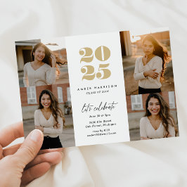 ミニマモダンリスト・ソアリング卒業 |金ゴールド写真 招待状