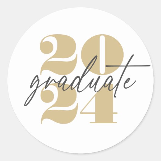 ミニマモダンリスト・ソアリング卒業 |金ゴールド+白 ラウンドシール (正面)