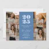 ミニマモダンリスト・ソアリング卒業 |青王室のい写真 招待状 (正面)