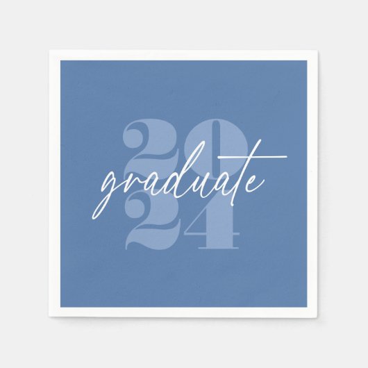 ミニマモダンリスト・ソアリング卒業 |青+白 スタンダードカクテルナプキン (正面)